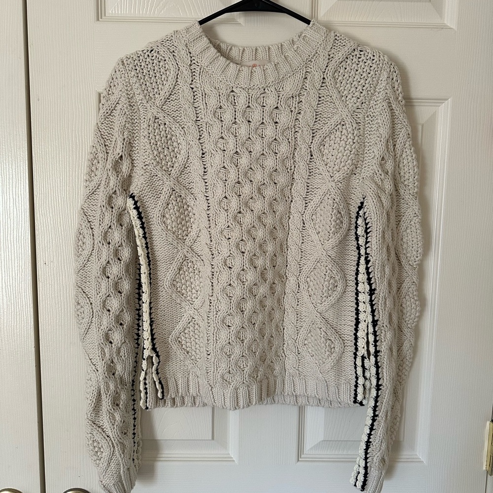 Tory Burch Cream Cable Knit Sweater